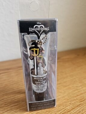 4/$10 Disney Kingdom Hearts Marshmallow Scented Lip Gloss NEW Glitter & Keychain